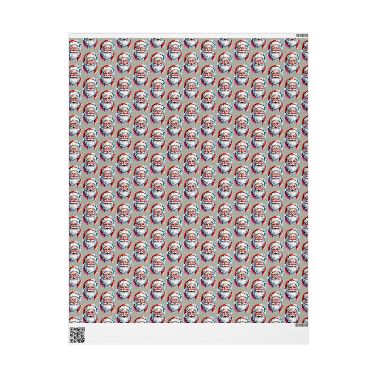 Santa Face Wrapping Paper Roll — Festive Holiday Gift Wrap