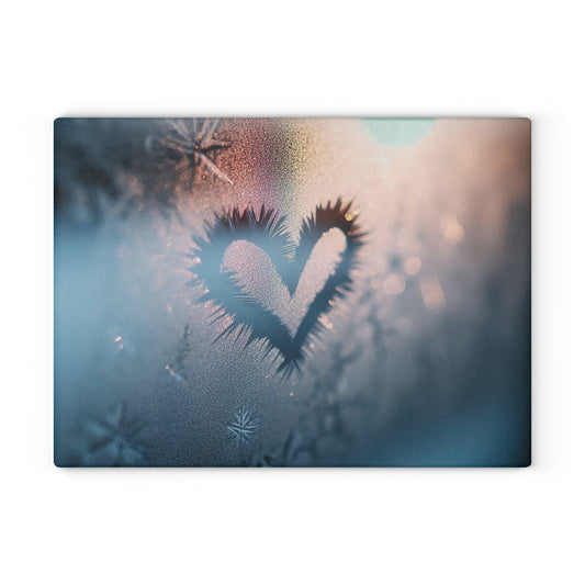 Heart Frosted Glass Cutting Board, Unique Kitchen Decor, Gift for Weddings, Housewarming, Valentine's Day, Cooking Enthusiasts