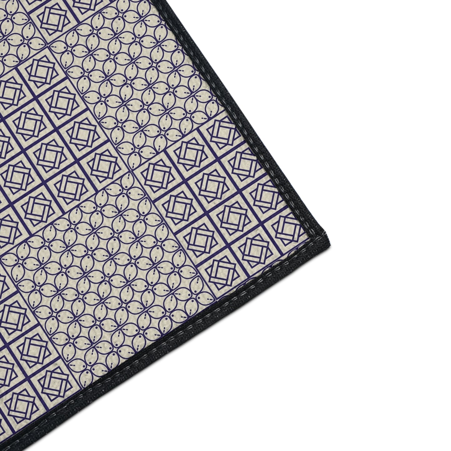 Geometric Patchwork Heavy-Duty Floor Mat — Non-Slip Entry Rug