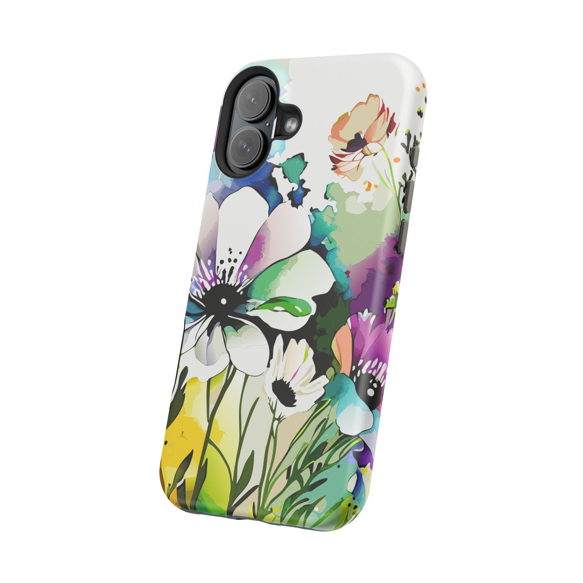 Floral Watercolor Magnetic Phone Case — Impact‑Resistant Protective Cover