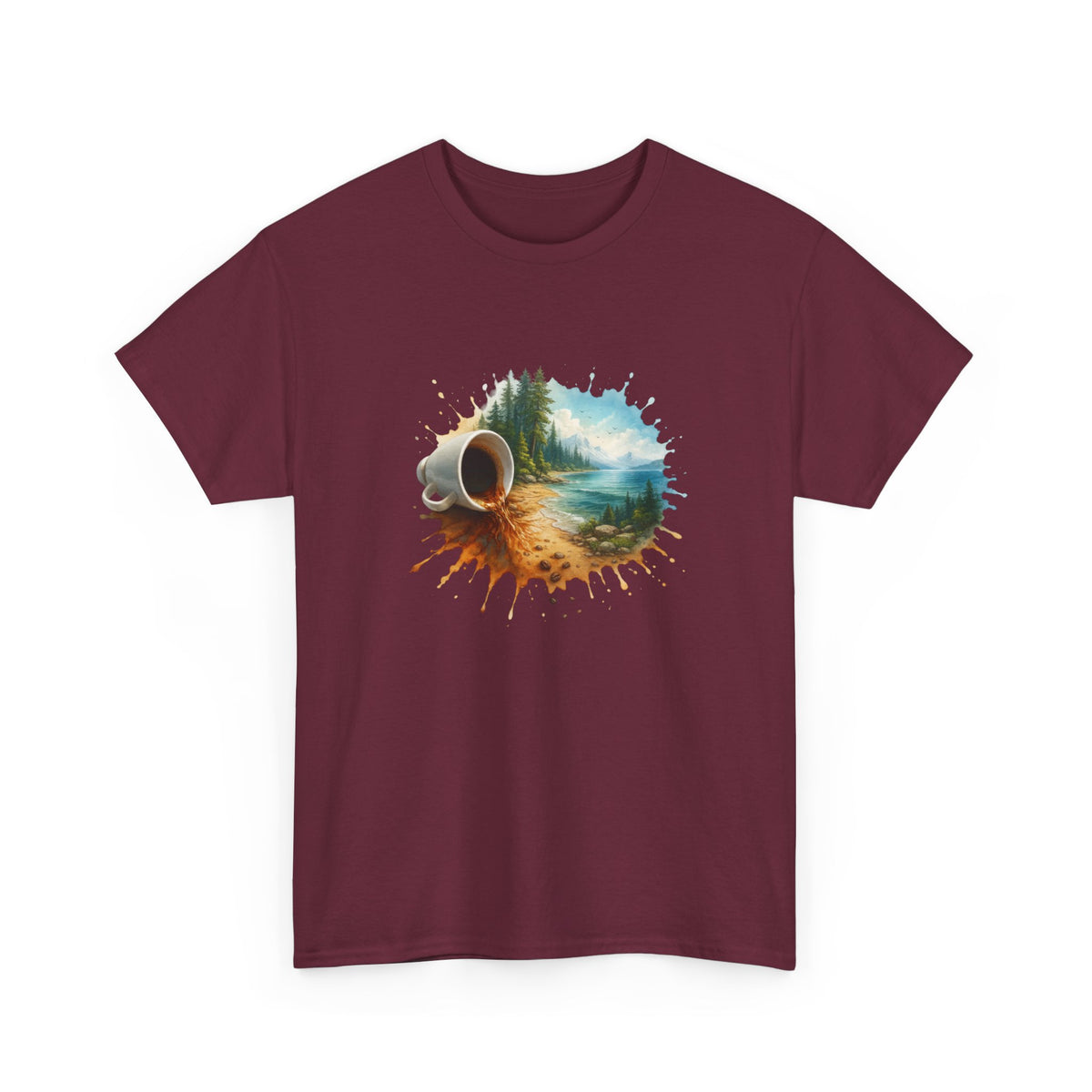 Nature-Inspired Unisex Heavy Cotton Tee, Casual Outfit, Gift for Nature Lovers, Camping Apparel, Outdoor Adventure Shirt