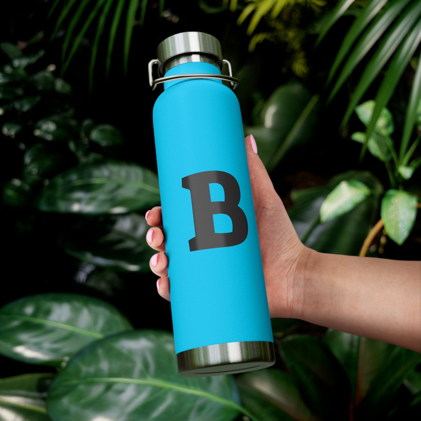 Personalized Copper Insulated Water Bottle, 22oz - "B" Custom Monogram