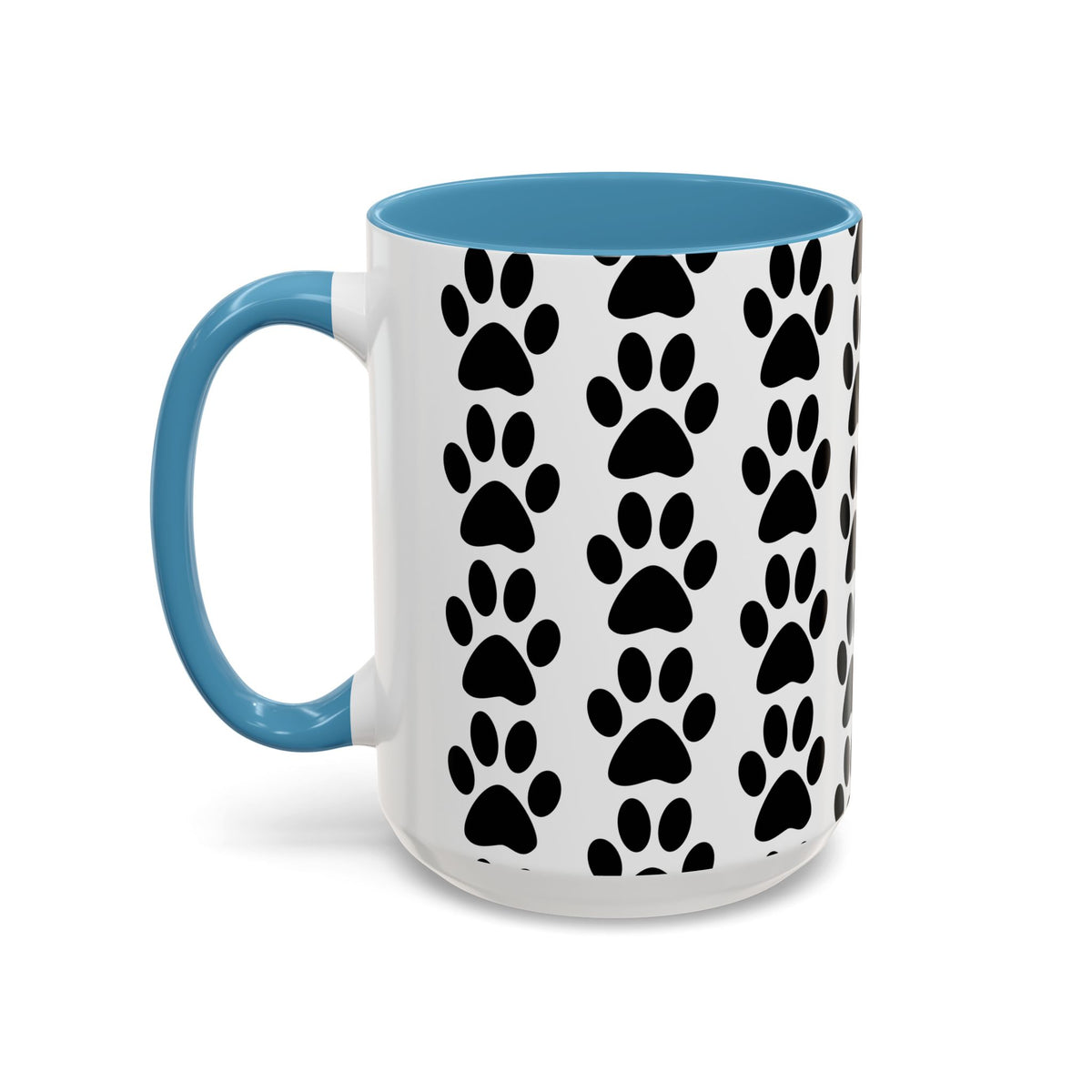Paw Print Accent Coffee Mug - Dog Lover Gift, Black and White Pet Mug, Cute Animal Decor, Personalized Pet Owner Present, Coffee Tea Cup