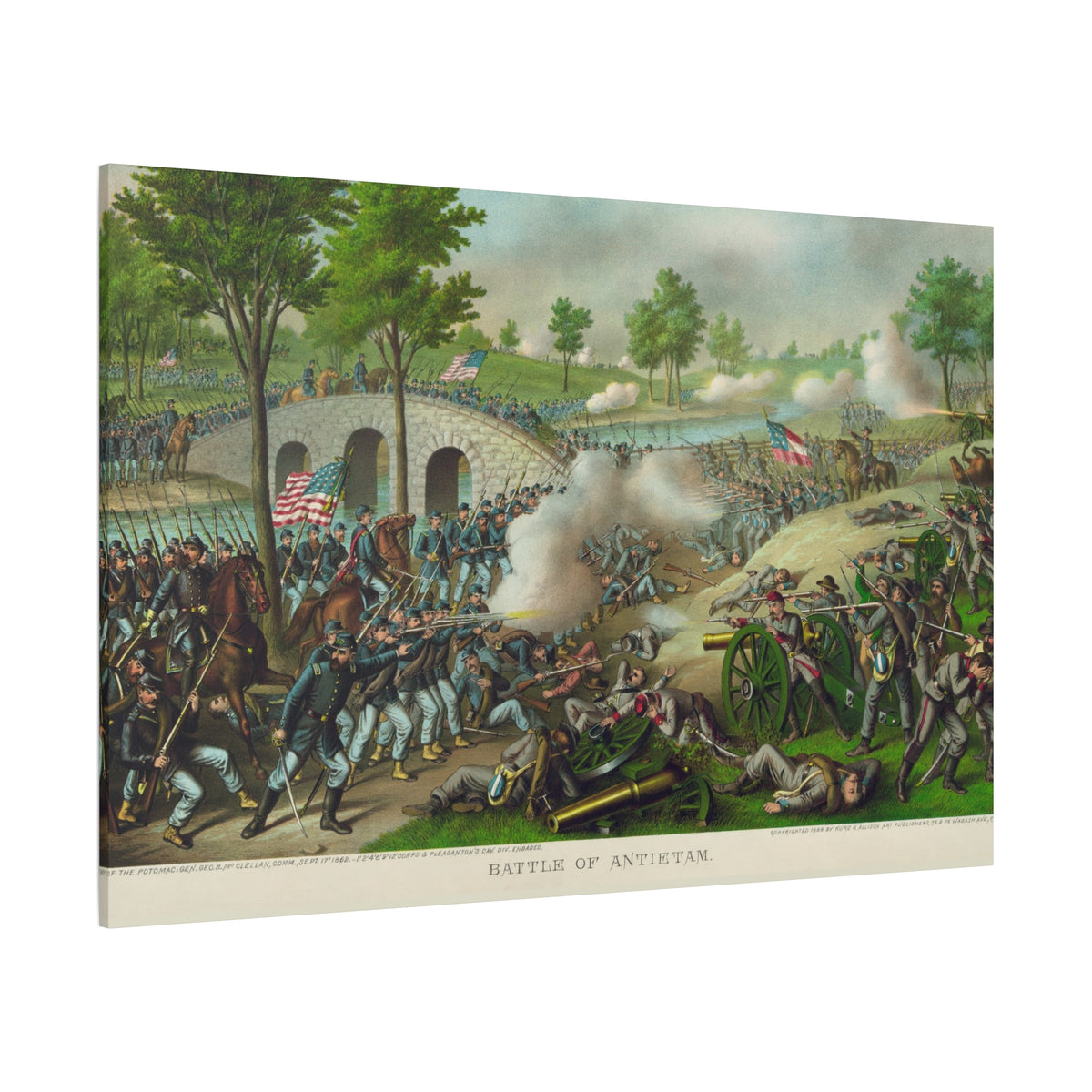 Antietam Battle Canvas Print — Civil War Historical Wall Art (Matte Stretched)