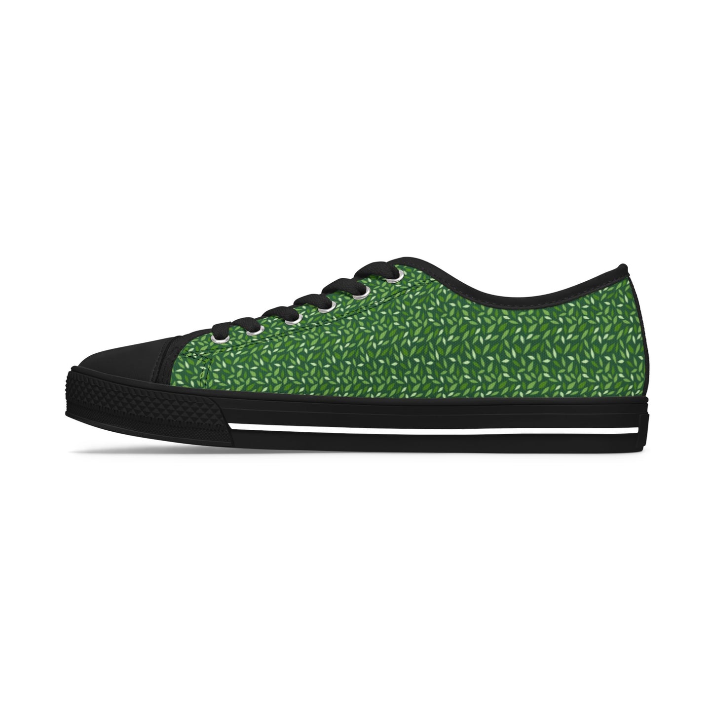 Green Texture Low Top Sneakers โ Women's Casual Canvas Shoes