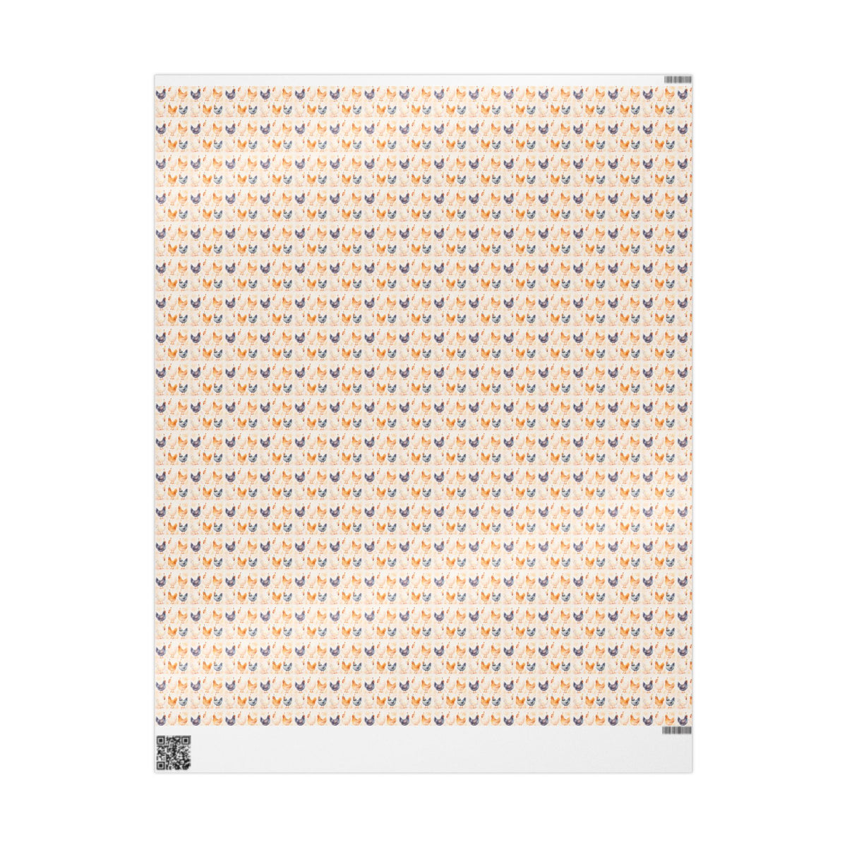 Chicken Watercolor Pattern Wrapping Paper Roll — Cute Pet Gift Wrap