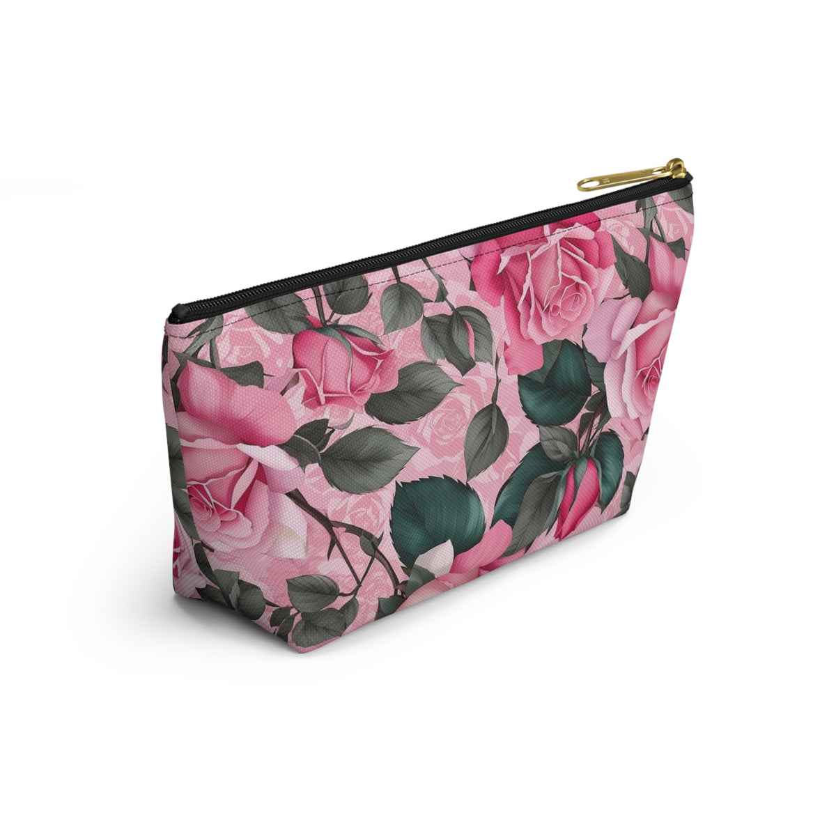 Floral Accessory Pouch - Stylish Makeup Bag, Organizer, Travel Toiletry Case, Gift for Her, Rose Flower Design