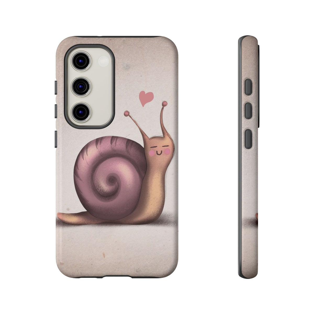 Cute Snail Phone Case — Pink Heart Cartoon Protective iPhone Cover
