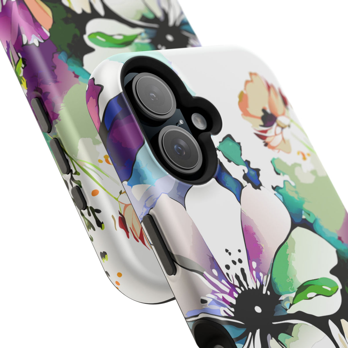 Floral Watercolor Magnetic Phone Case — Impact‑Resistant Protective Cover