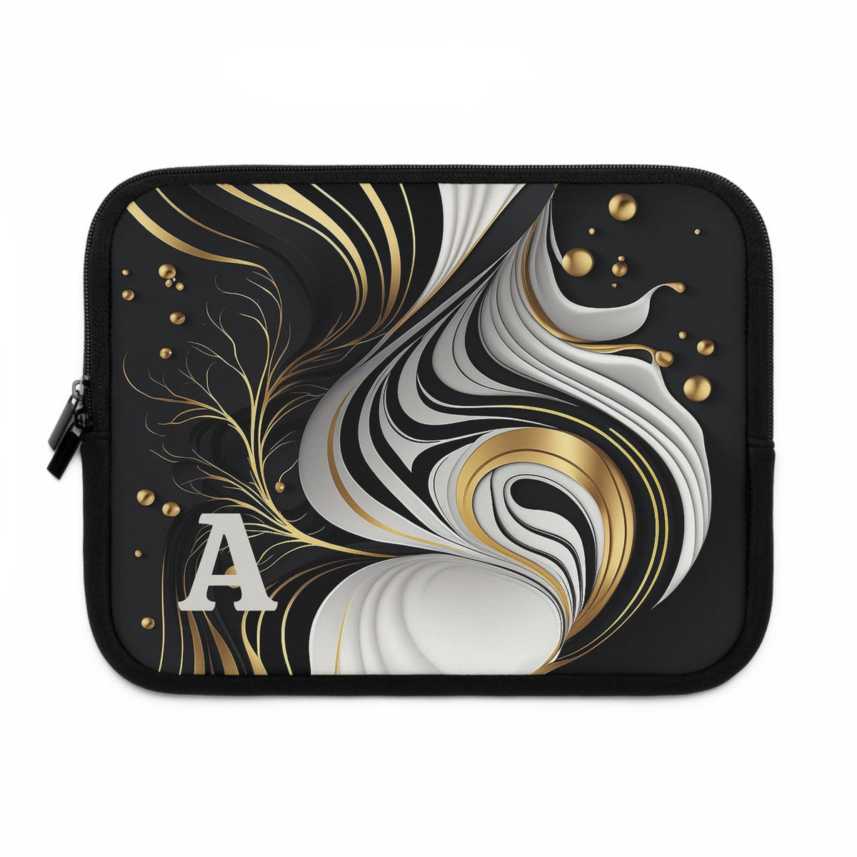 Elegant Personalized Laptop Sleeve, Art-Inspired Tech Case, Gift for Students, Professionals, Custom Monogram Sleeve, Stylish Gadget Cover