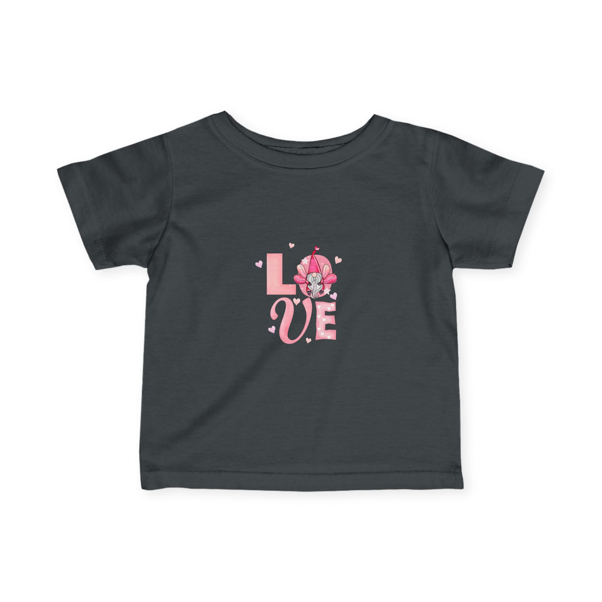 Infant Tee — Pink Floral "LOVE" Baby T‑Shirt, Cute Newborn Gift for Valentine’s & Everyday