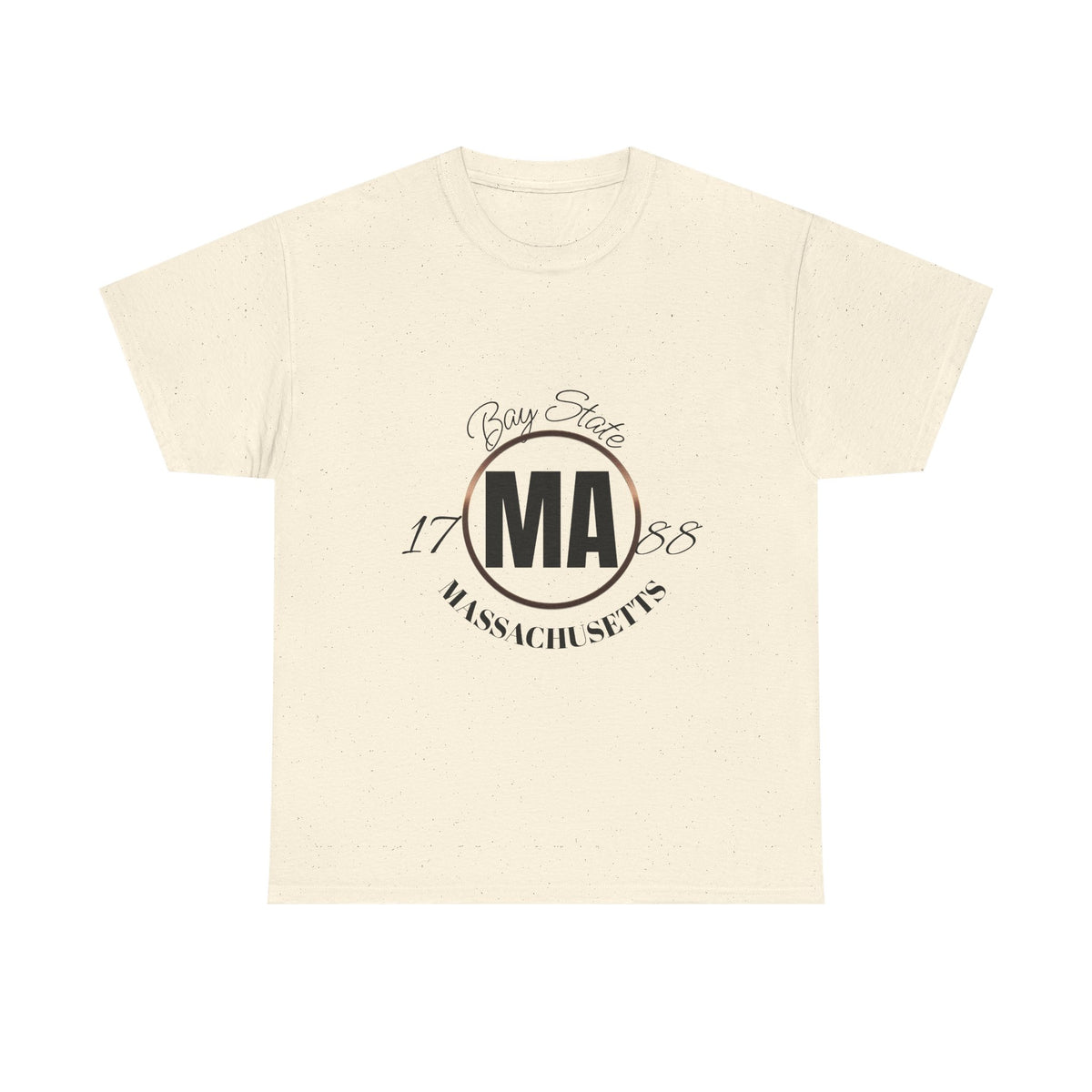 Unisex Heavy Cotton Tee with Massachusetts Design, Casual Wear, Gift for Him/Her, Travel Souvenir, Vintage Style