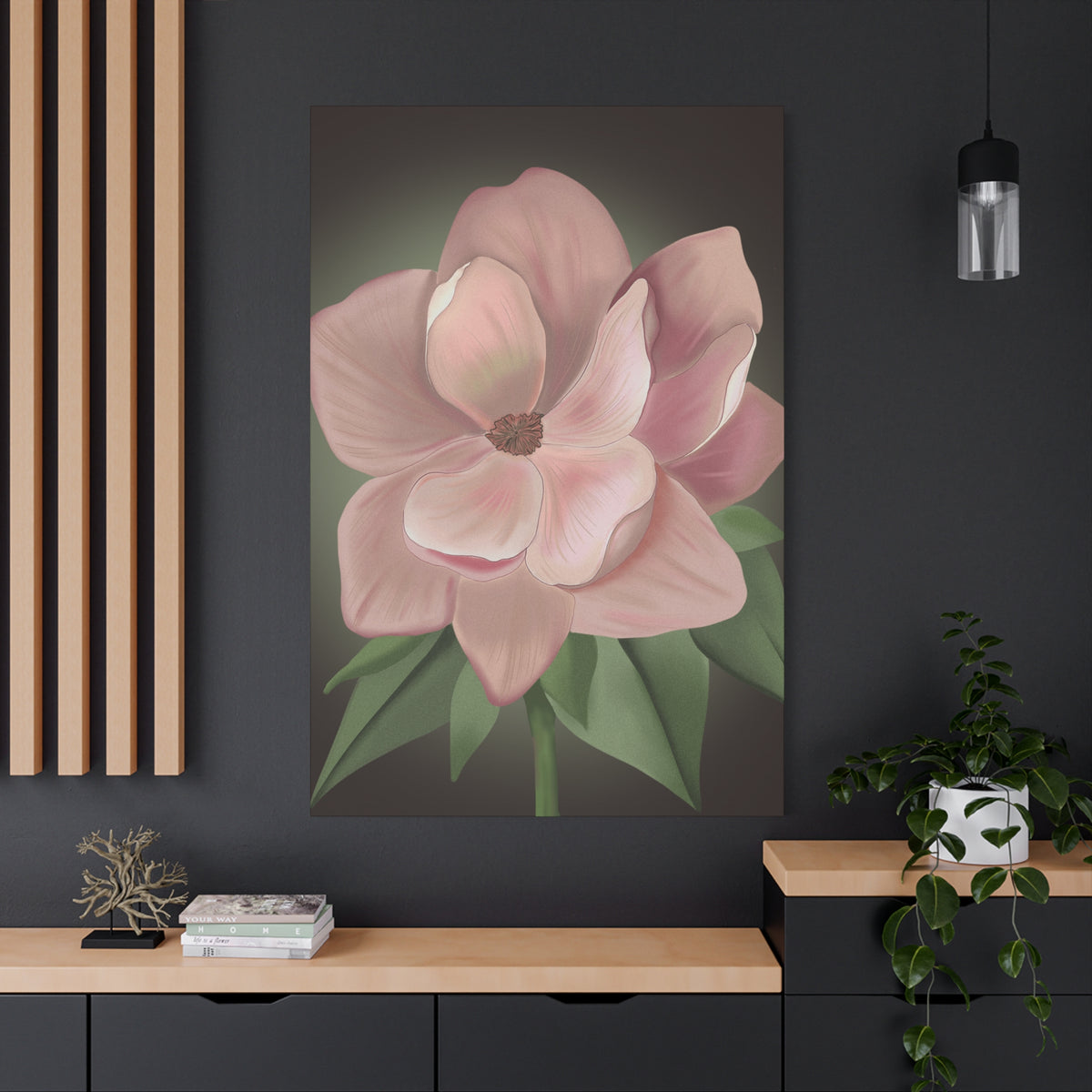 Matte Canvas, Stretched, 1.25" Pink Flowers
