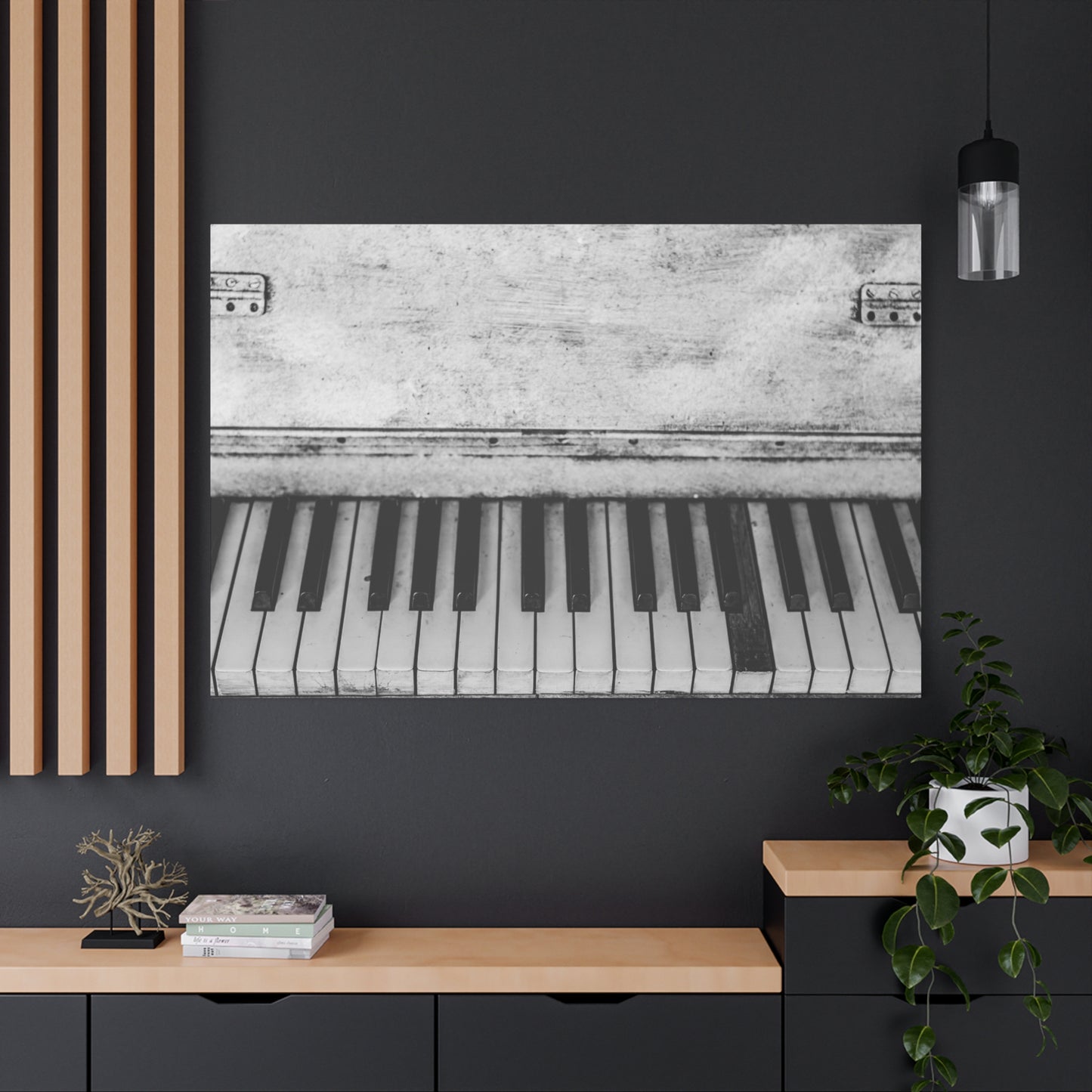 Vintage Piano Keys Matte Canvas Print