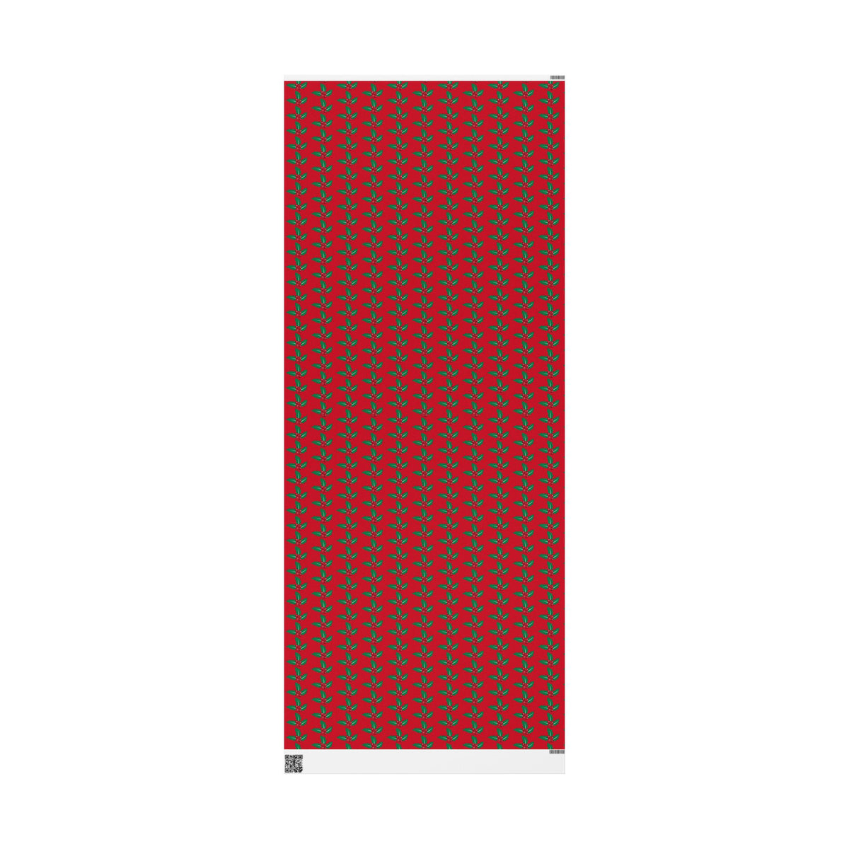 Festive Wrapping Paper Roll | Holiday Gift Wrap | Christmas Gift Wrap | Red Holly Design | Eco-Friendly Gift Wrap