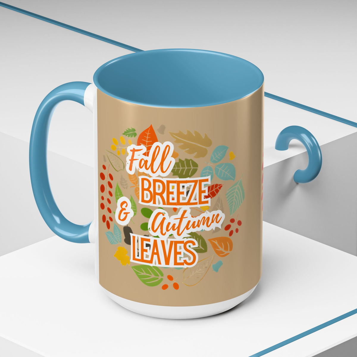 Fall Breeze & Leaves Coffee Mug, Autumn Mug, Seasonal Drinkware, Cozy Kitchen Decor, Perfect Gift for Fall Lovers
