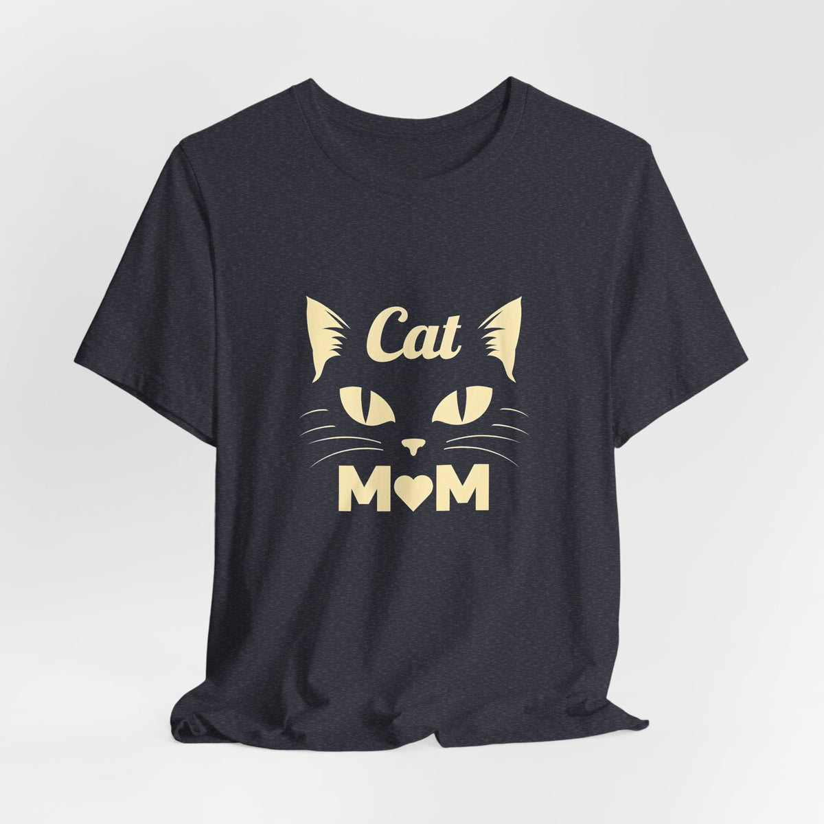 Cat Mom T-Shirt — Cute Cat Face Graphic Tee for Cat Lovers