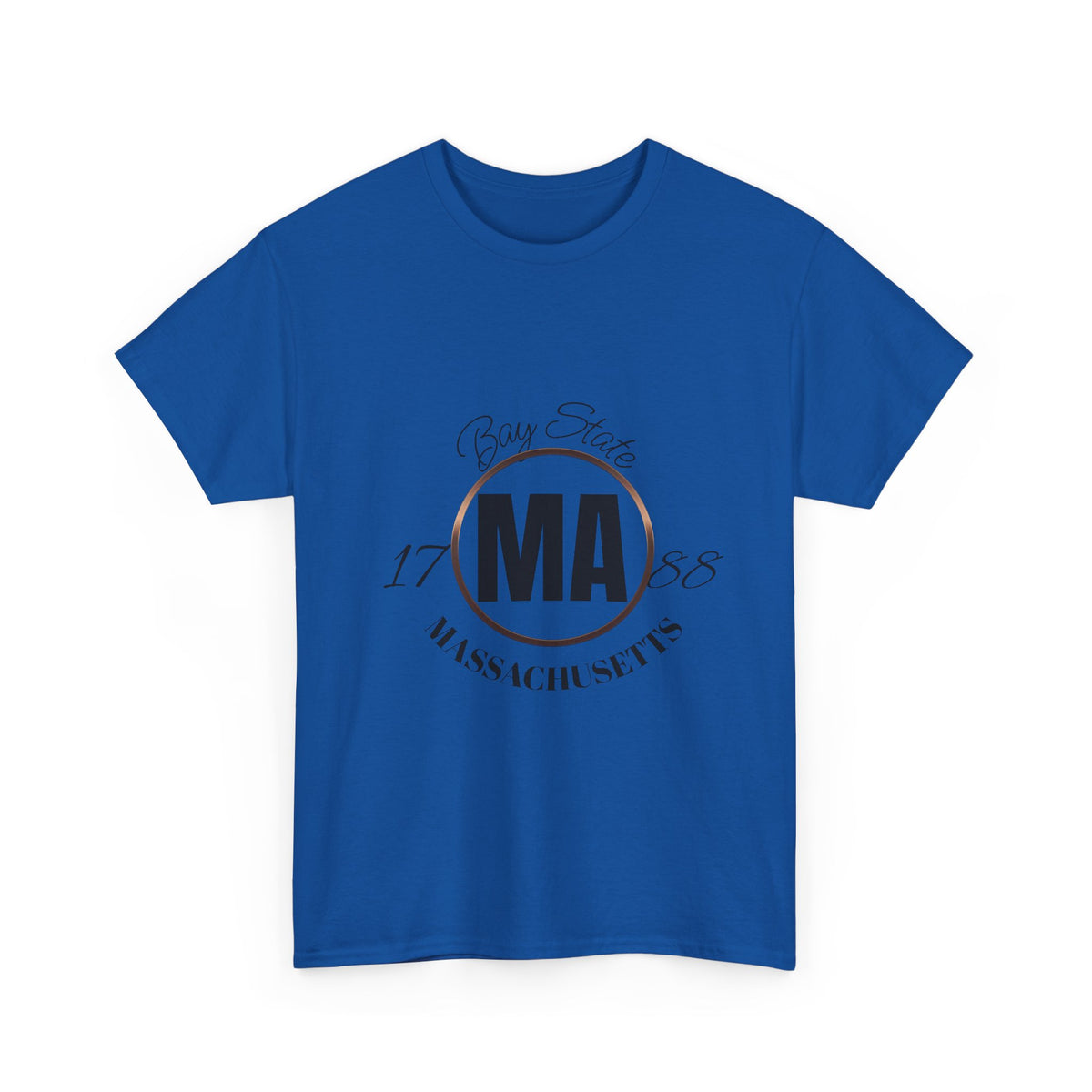 Unisex Heavy Cotton Tee with Massachusetts Design, Casual Wear, Gift for Him/Her, Travel Souvenir, Vintage Style
