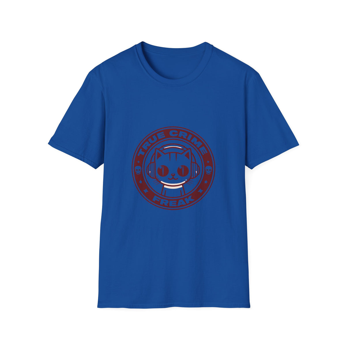 True Crime Freak Cat T-Shirt – Cute Kitty Badge Tee for True Crime Fans
