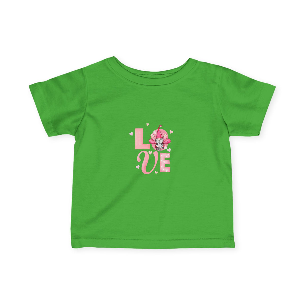 Infant Tee — Pink Floral "LOVE" Baby T‑Shirt, Cute Newborn Gift for Valentine’s & Everyday