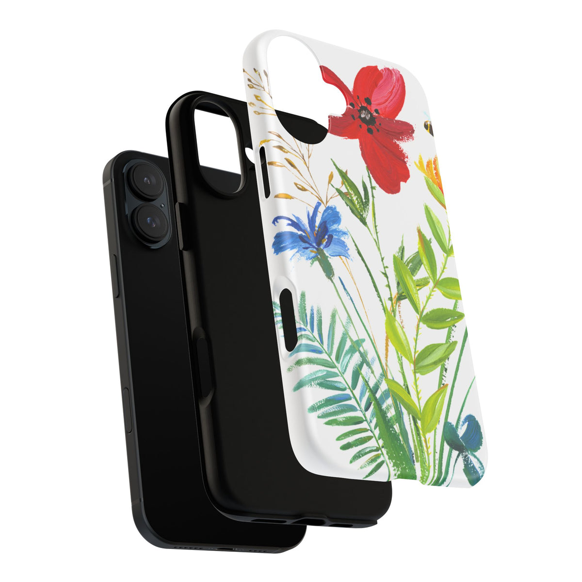 Floral Watercolor Tough Phone Case — Wildflower Bouquet Protective Cover
