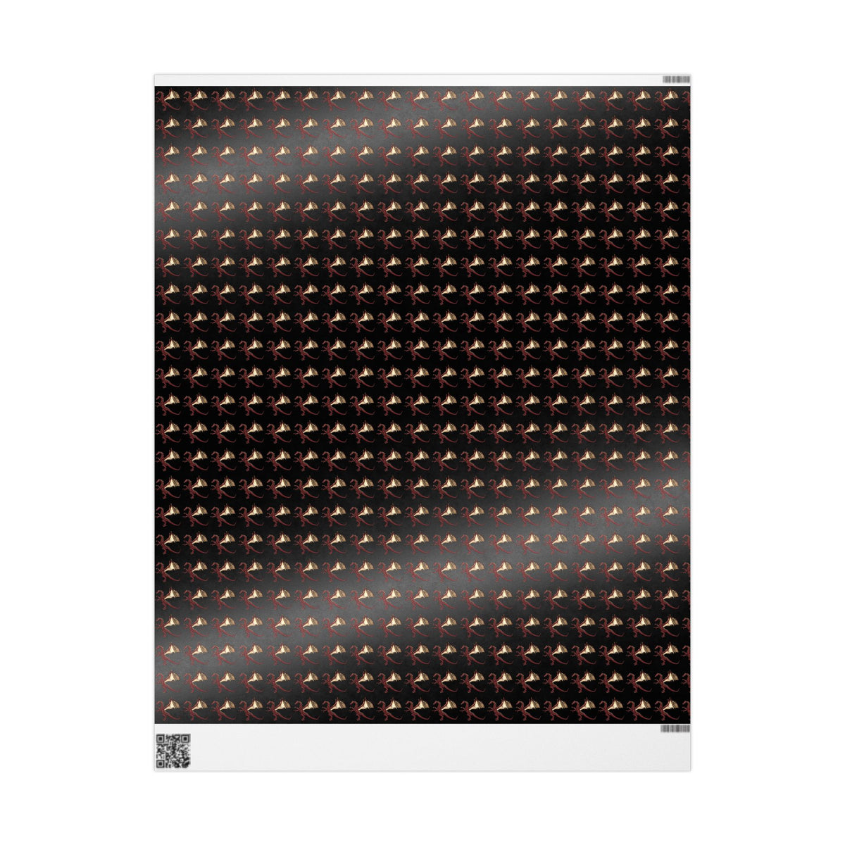 Dragon Pattern Wrapping Paper Roll — Dark Fantasy Gift Wrap