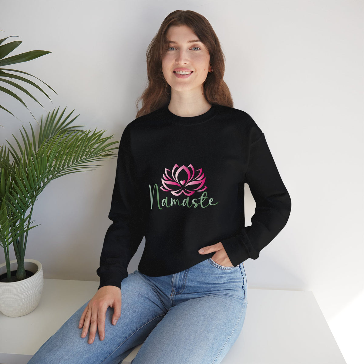 Namaste Lotus Sweatshirt — Cozy Yoga Crewneck for Meditation & Mindfulness