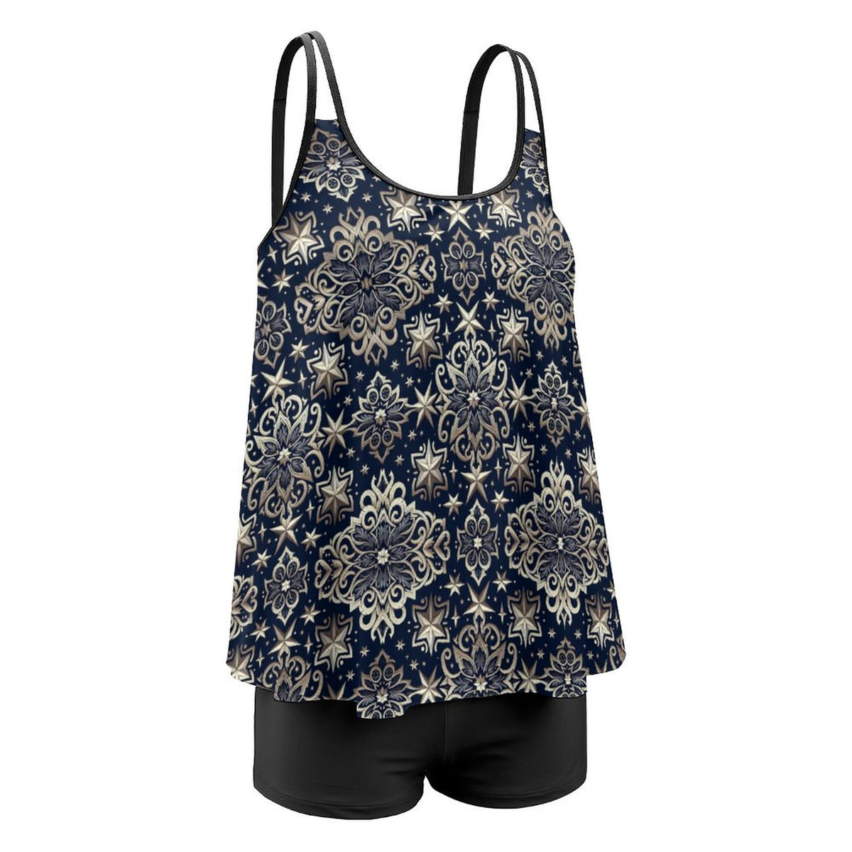 Plus Size Women Tankini 2-Piece Swimsuit