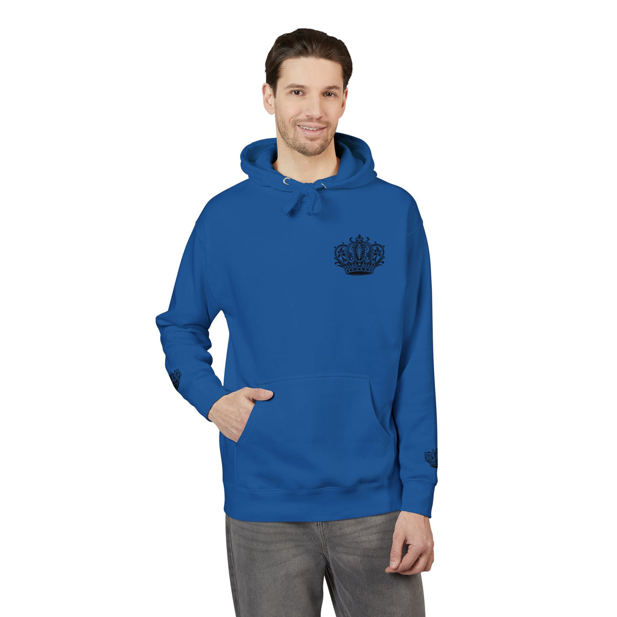 Crown Floral Unisex Fleece Hoodie | Cozy Streetwear, Perfect Gift for Him & Her, Autumn Fashion, Casual Wear, Trendy Outfit