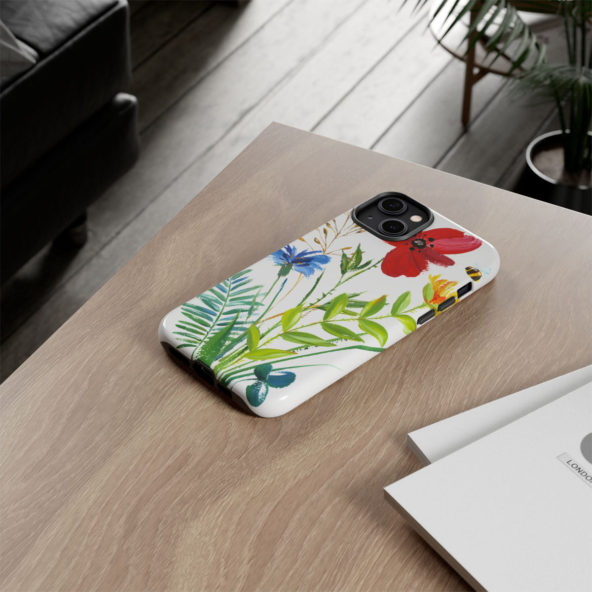 Floral Watercolor Tough Phone Case — Wildflower Bouquet Protective Cover