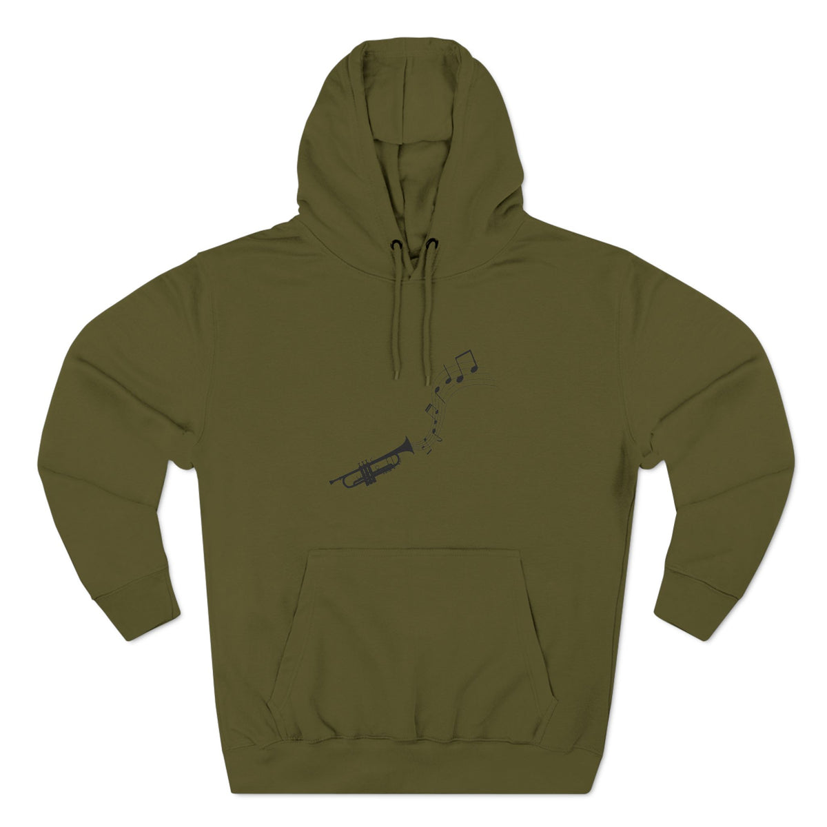 Trumpet Music Notes Hoodie — Minimalist Jazz Instrument Pullover