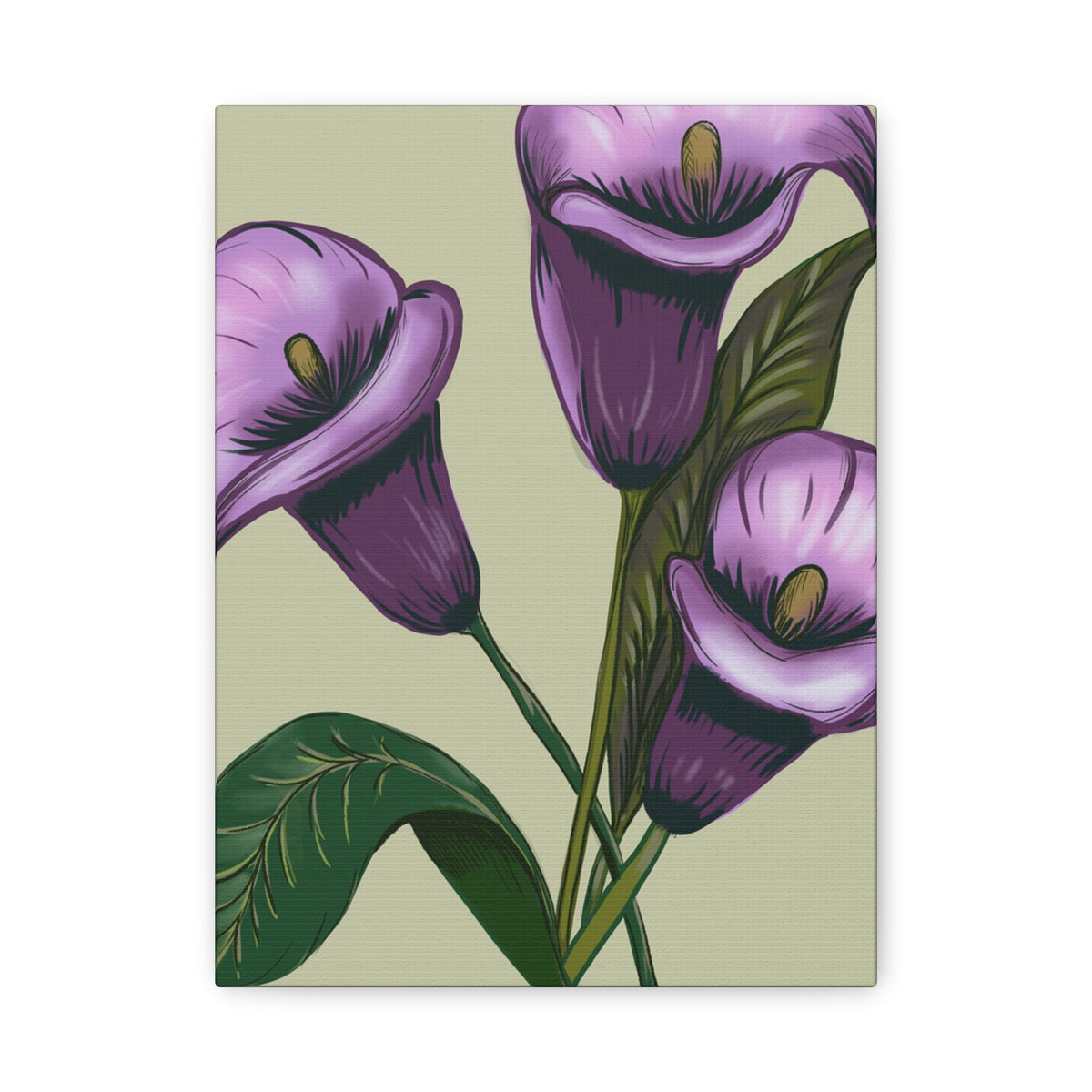 Copy of Matte Canvas, Stretched, 1.25" Purple Flowers