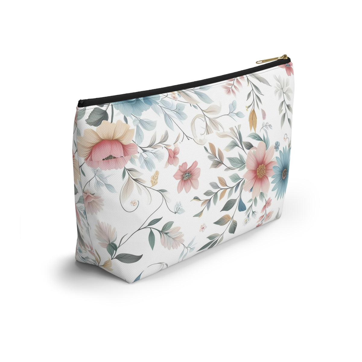 Floral Accessory Pouch, Makeup Bag, Cosmetic Case, Travel Organizer, Gift for Her, Floral Print Pouch