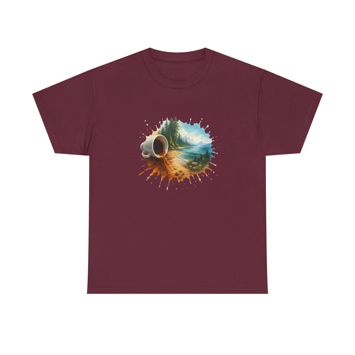 Nature-Inspired Unisex Heavy Cotton Tee, Casual Outfit, Gift for Nature Lovers, Camping Apparel, Outdoor Adventure Shirt