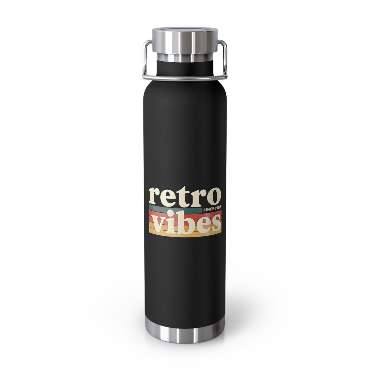 Retro Vibes Insulated Water Bottle, 22oz - Trendy Travel Flask, Stylish Hydration Gift for Fitness Lovers, Eco-Friendly Beverage Container