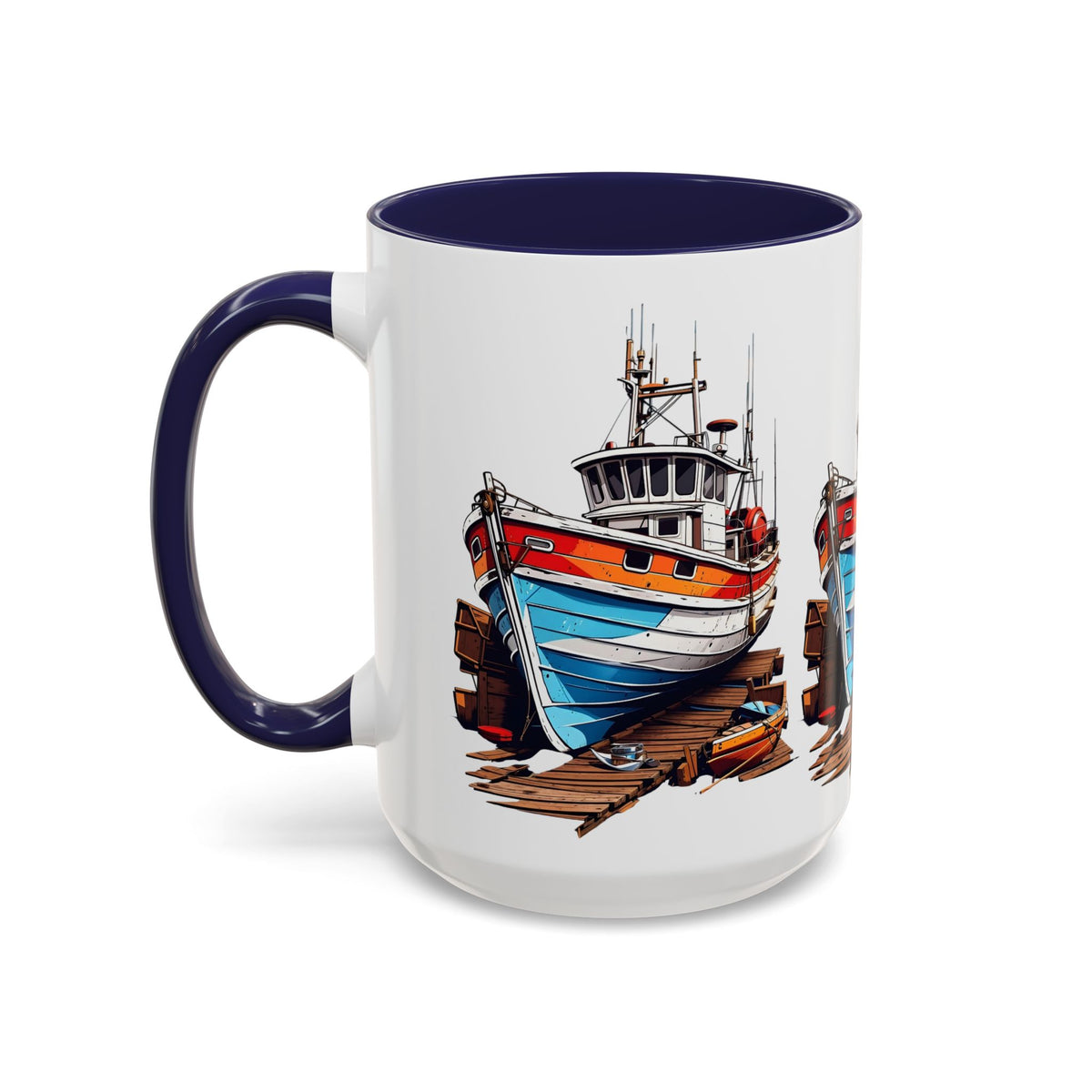 Nautical Accent Coffee Mug | Perfect for Boat Lovers, Sailor Gifts, Coastal Decor, Unique Gift Idea, Custom Artwork Mug