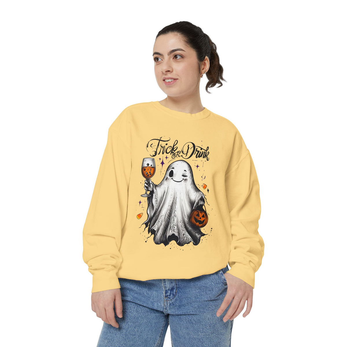 Spooky Ghost Sweatshirt | Trick or Treat Apparel, Halloween Gift, Cozy Unisex Top, Fall Fashion, Casual Wear