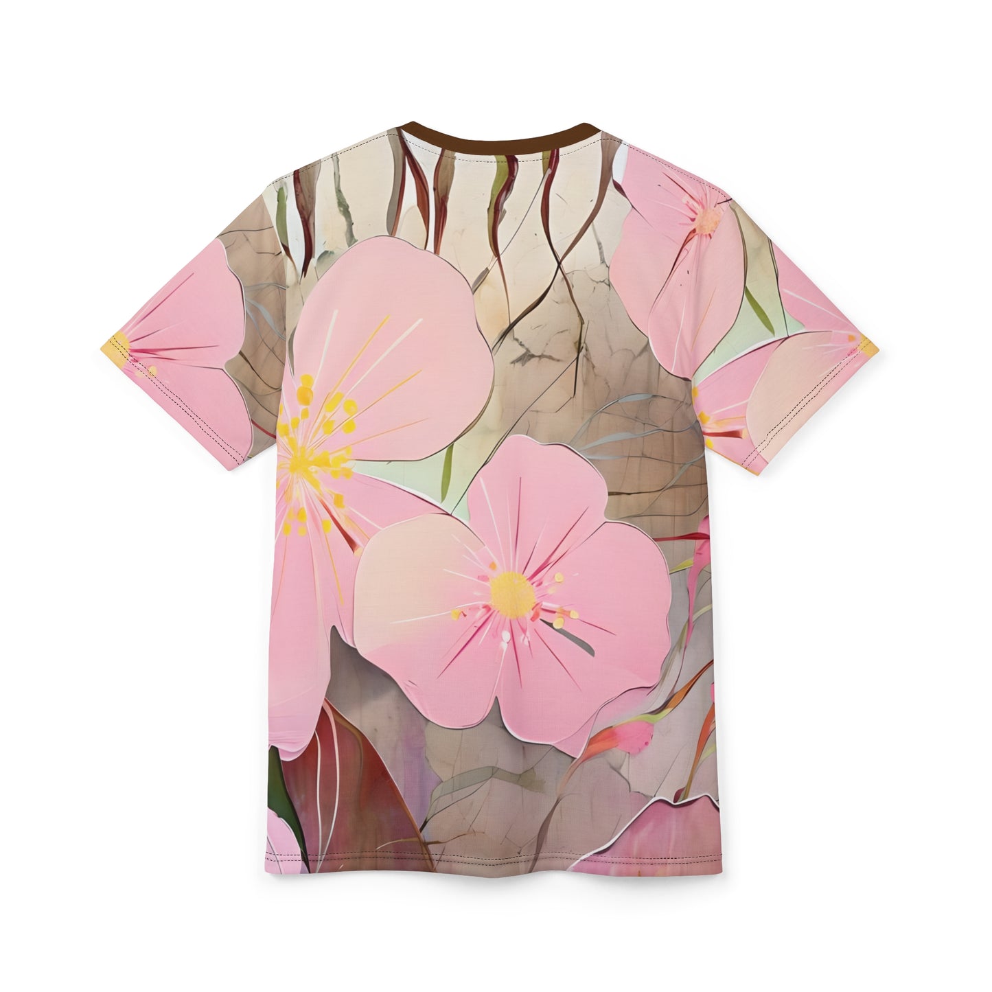 Floral Unisex Cut & Sew Tee Soft Pink Blossom Design