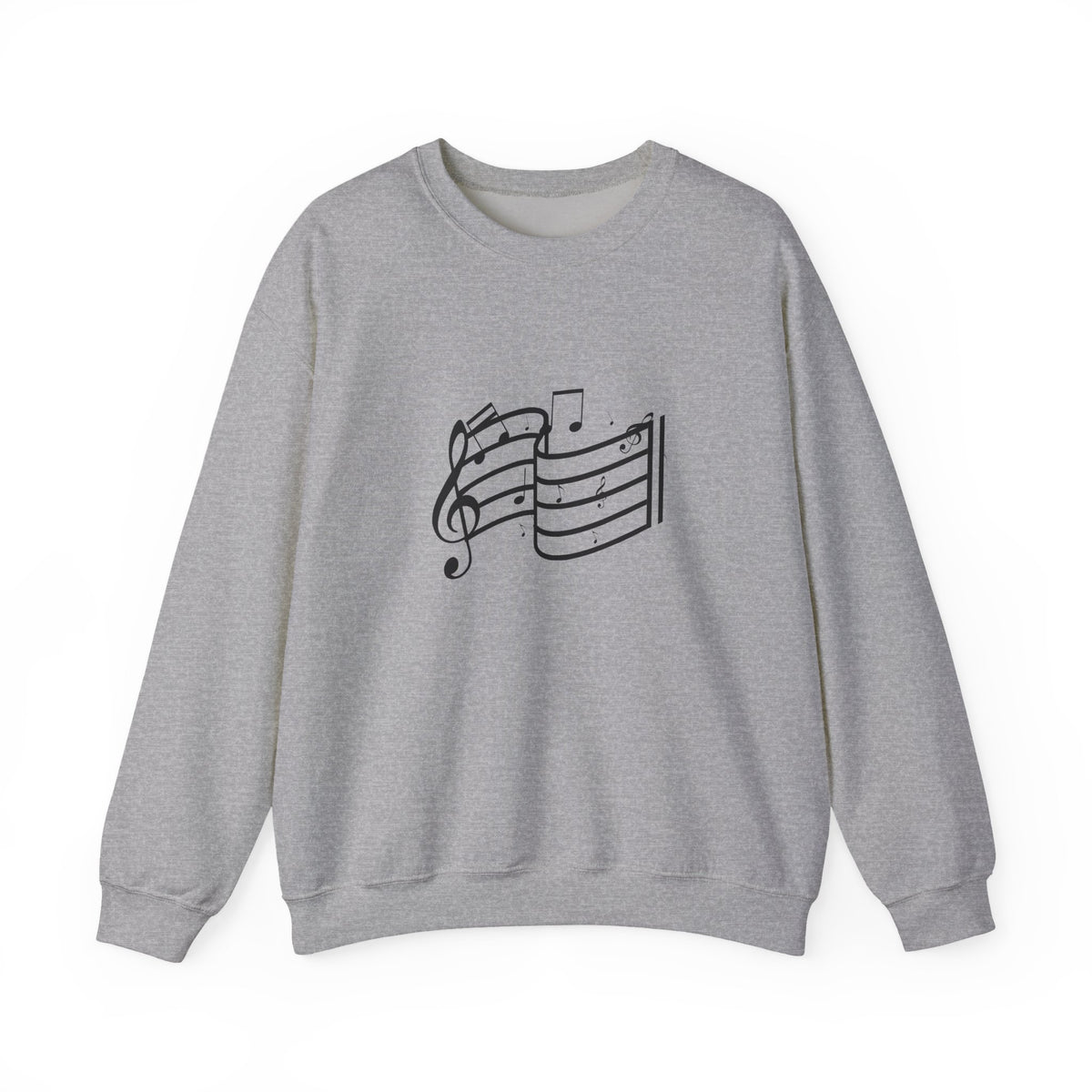 Music Notes Crewneck Sweatshirt – Minimal Sheet Music Design