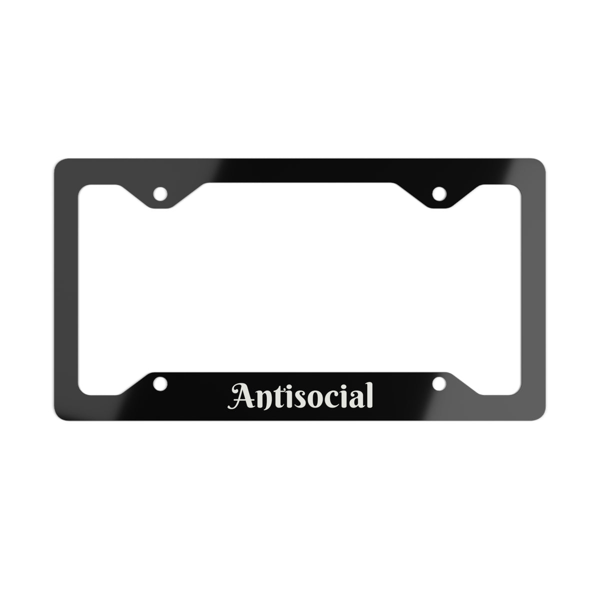 Funny Metal License Plate Frame - Antisocial