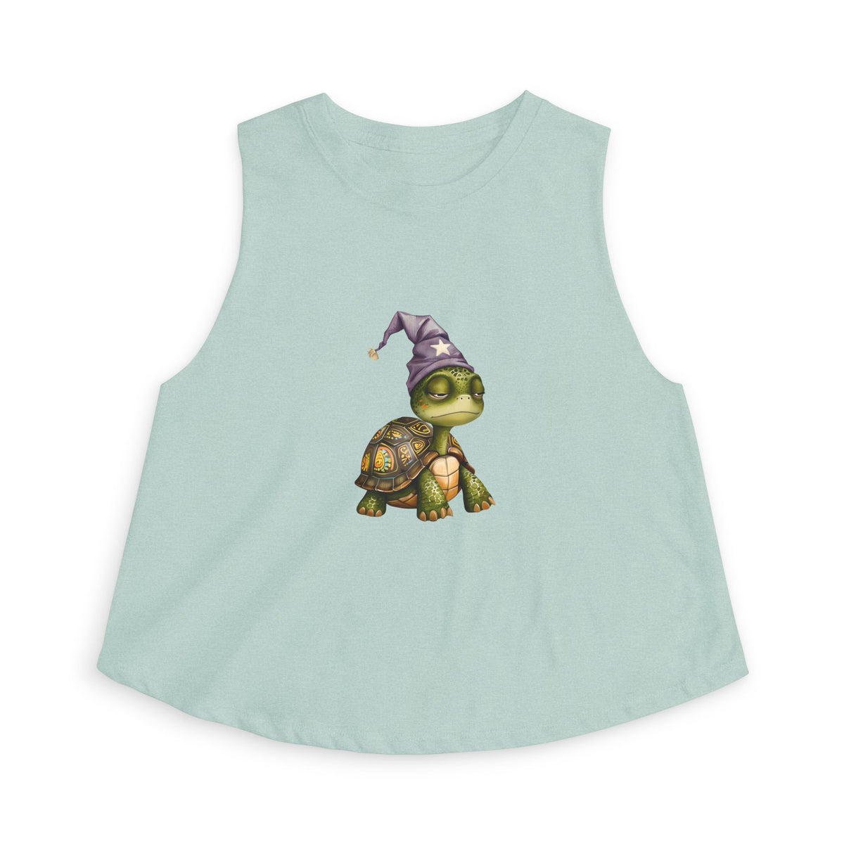 Turtle Wizard Crop Top — Cute Magical Turtle Graphic Tank
