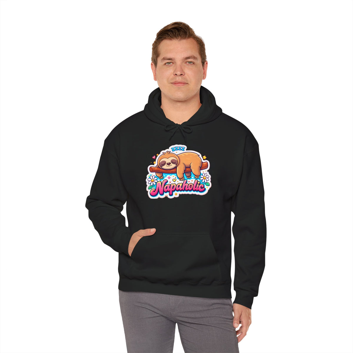 Napaholic Sloth Hoodie — Cute Sleepy Sloth Graphic Sweatshirt