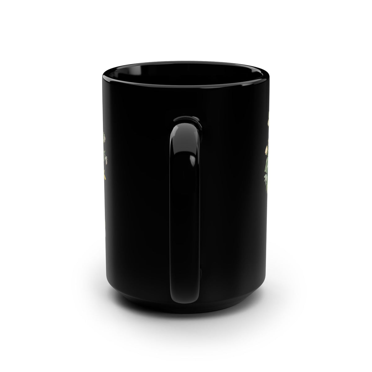 Floral Combat Boots Black 15oz Mug — Rustic Military Flower Coffee Cup