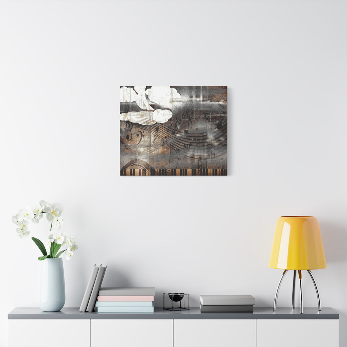 Abstract Musical Notes Matte Stretched Canvas Art (1.25")