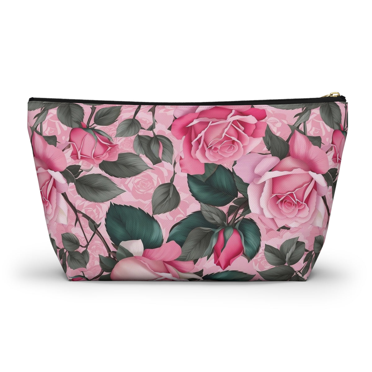 Floral Accessory Pouch - Stylish Makeup Bag, Organizer, Travel Toiletry Case, Gift for Her, Rose Flower Design