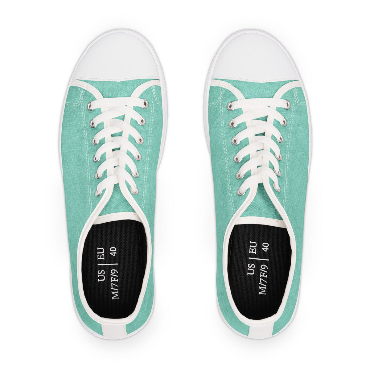 Mint Canvas Low Top Sneakers — Casual Everyday Shoes