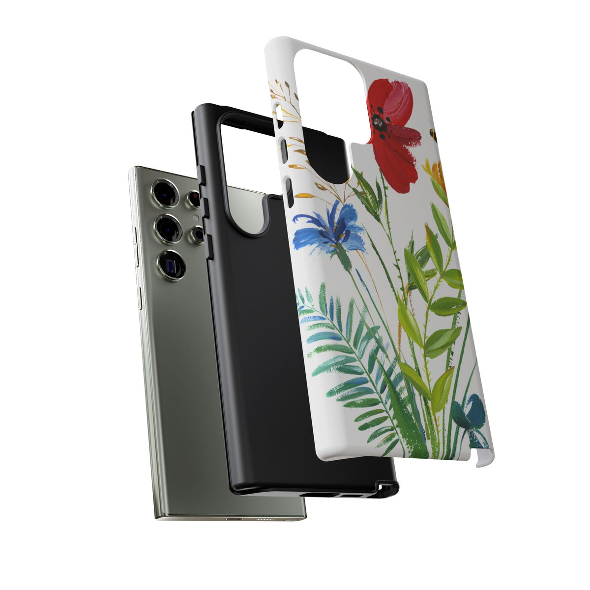 Floral Watercolor Tough Phone Case — Wildflower Bouquet Protective Cover