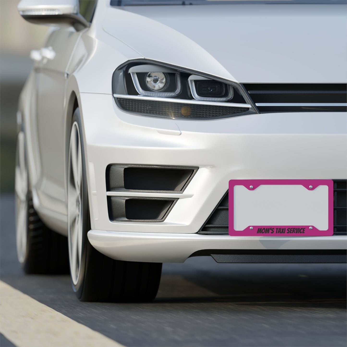 Funny Metal License Plate Frame - Mom's Taxi Service