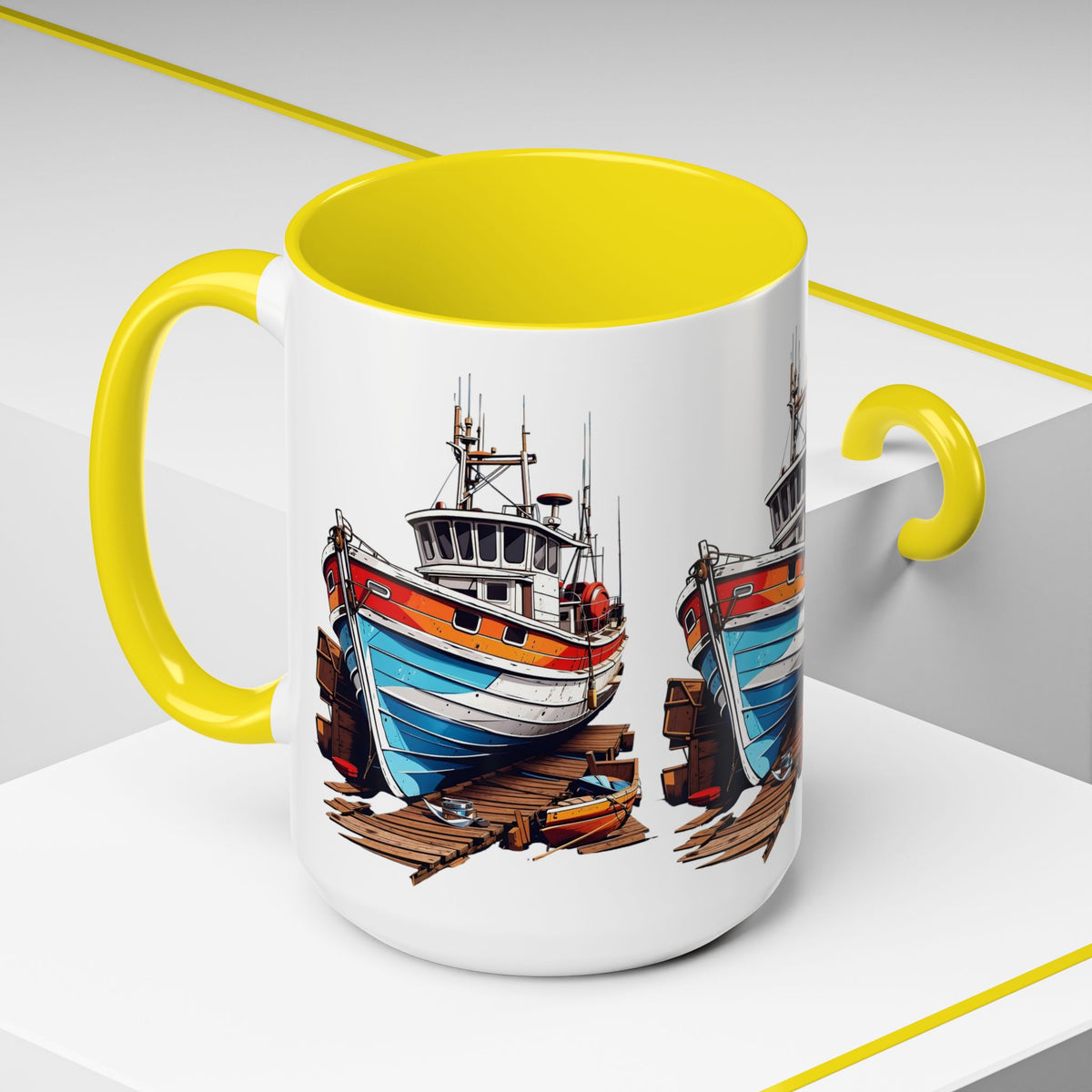 Nautical Accent Coffee Mug | Perfect for Boat Lovers, Sailor Gifts, Coastal Decor, Unique Gift Idea, Custom Artwork Mug