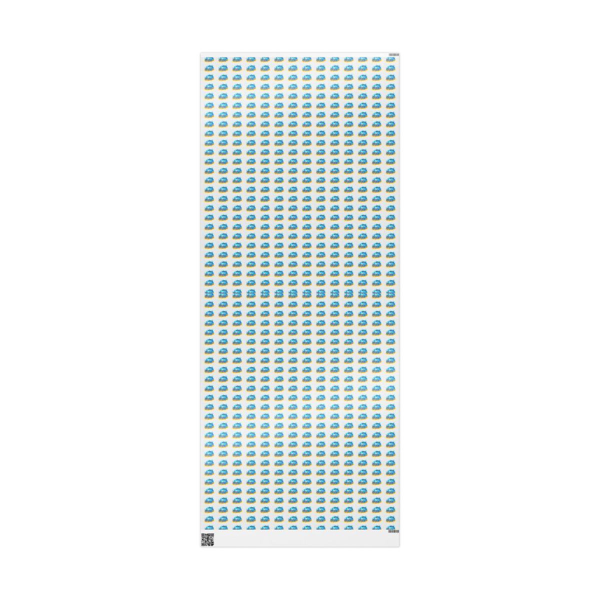 Blue Gold Abstract Dots Wrapping Paper Roll — Modern Geometric Gift Wrap